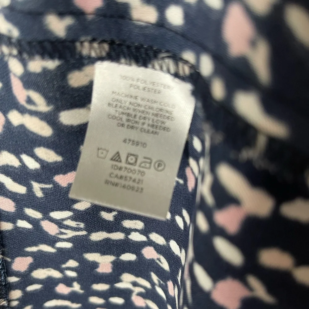 Ann Taylor Navy Print 3/4 Sleeved Shift Dress size 12